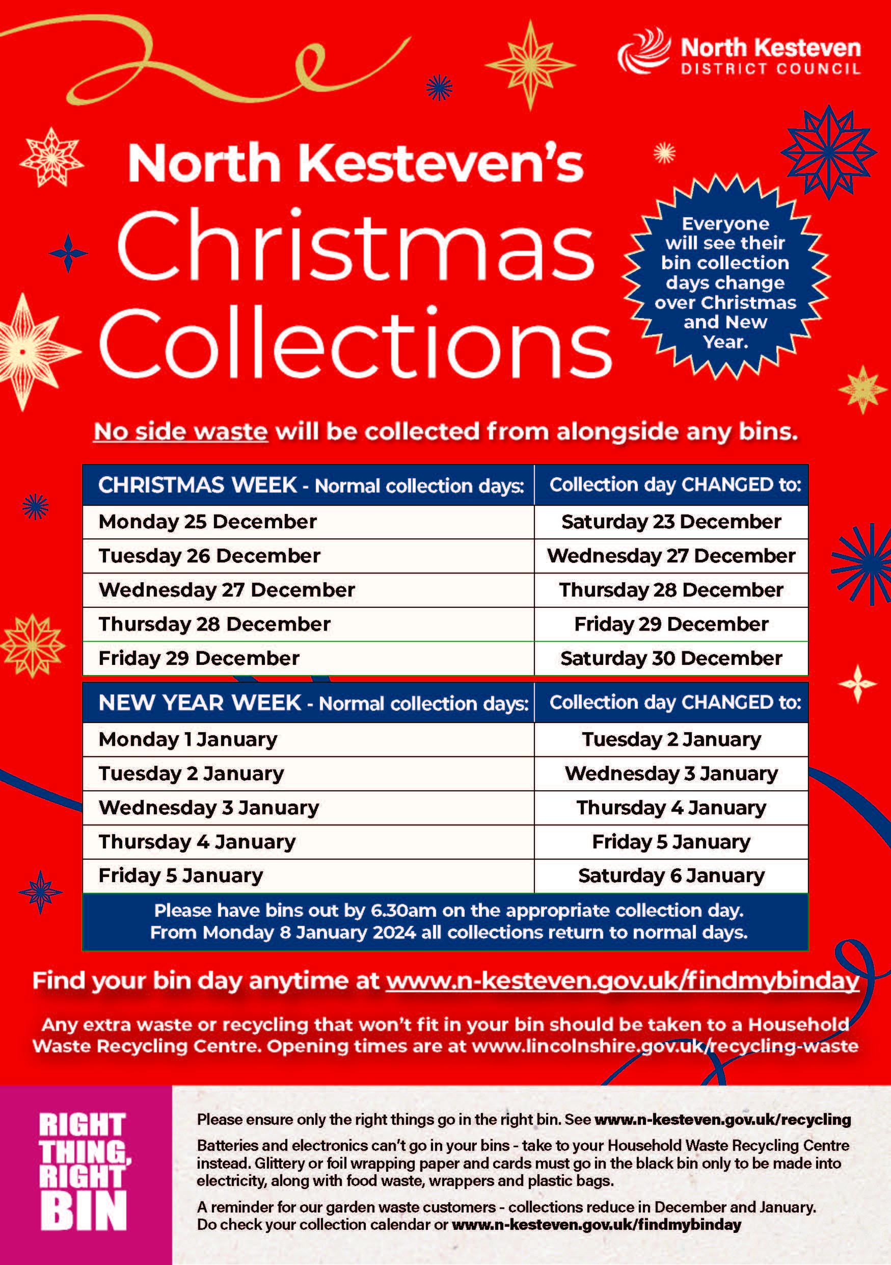 Bin Collections over Christmas