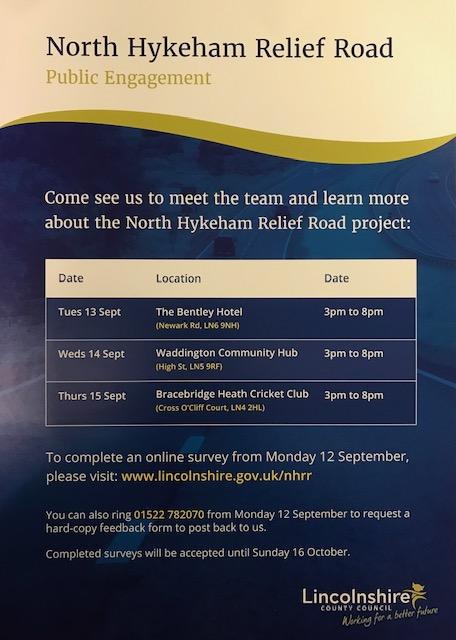 North Hykeham Relief Road Public Engagement poster