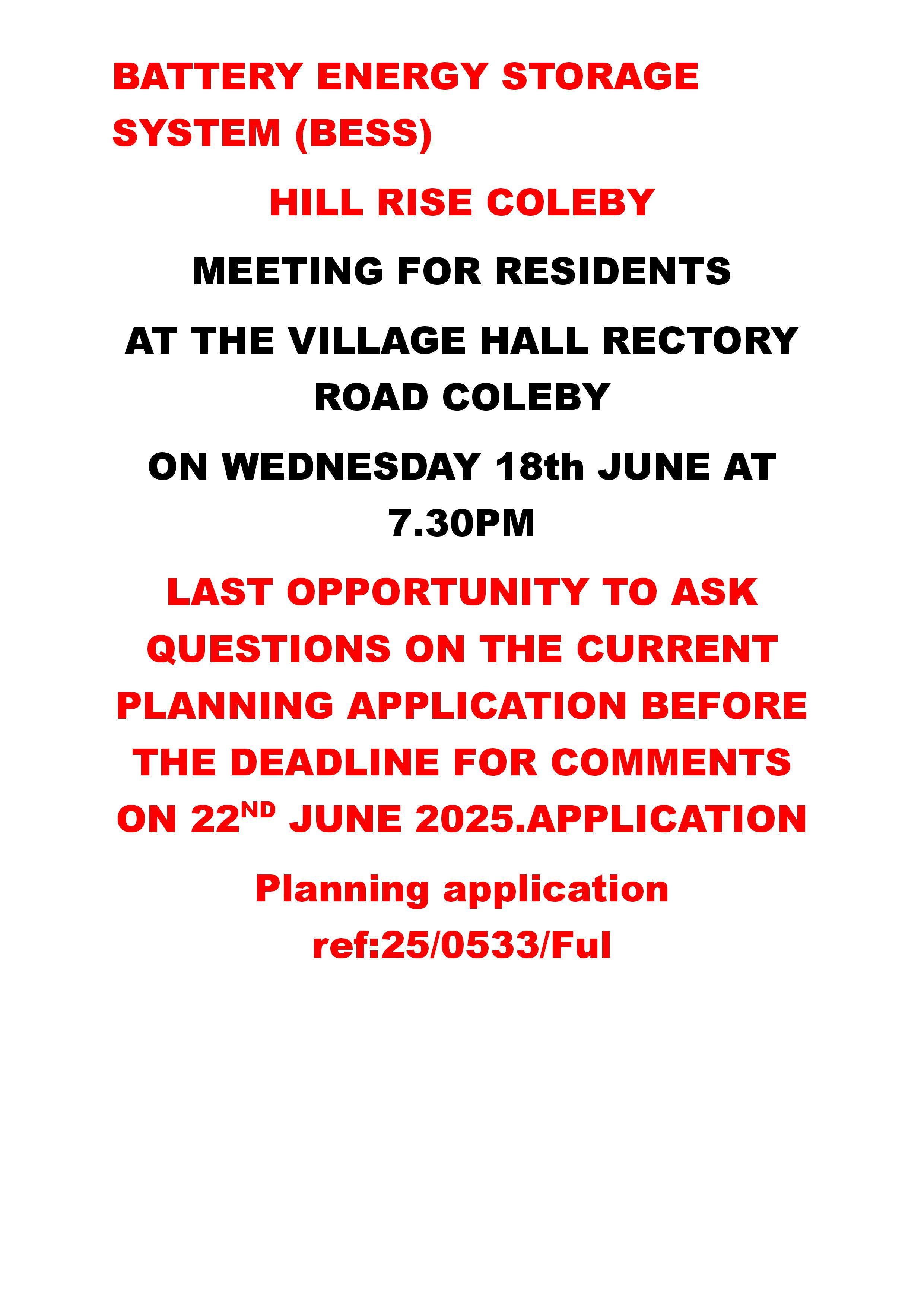 Notice of residents meeting